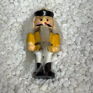 Vintage Miniature Tiny Nutcracker Yellow Jacket 2-1/4" Tall